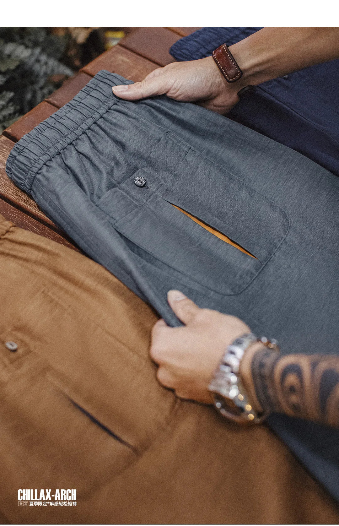 Men's Lyocell Linen Look Shorts Straight Leg Elastic Waist Lightweight Breathable Old Money Casual Summer Male Pants