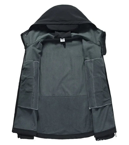 Motorcycle Shark Skin Soft Shell Jackets Men Tactical Windproof Waterproof jacket men Combat Jackets Mens Hooded Bomber Coats