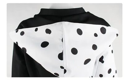 Anime Cruella cosplay costume dress set with gloves cloak Halloween carnival set adult female Cruella De Vil costume