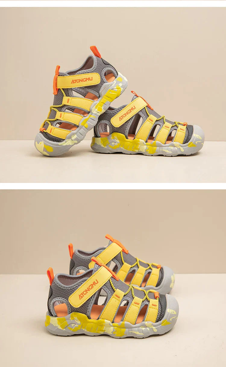 Children Casual Sandals for Boys Girls Sports Sandals New Summer Soft Beach Shoes Toes Capped Outdoor Play Cut-outs Breathable