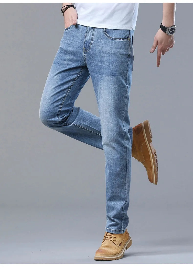 2026 Brand Best Price Comfort Straight Denim Pants Men's Jeans Business Casual Elastic Male High Quality Trousers