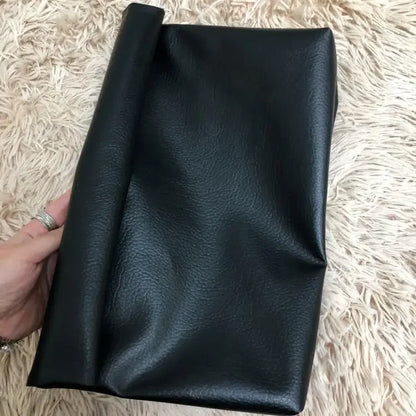 Simple Black Dull Handbag Rolled Edges Large Capacity Soft Texture Women's Casual Clutch Bag Vintage Artistic Style