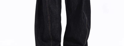 American Retro Deconstructed Bla Knife  Jeans Women's Loose Silhouette Wide Leg Floor Length Trousers Casual High Waist...
