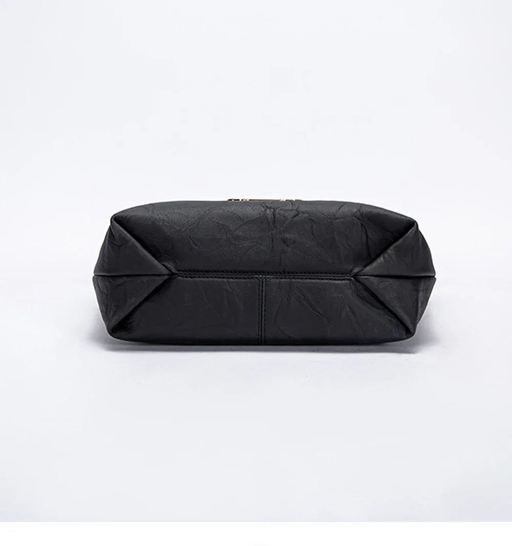 Body Design Solid Color Large Capacity Fashionable New Product Women's Shoulder Bag Chain Shoulder Strap Unique Folded Bag