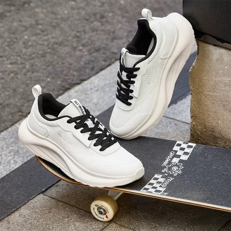 Men's Casual shoes Soft Sole Resilience Comfortable Breathable Pantshoes Black White Mesh Male Sneakers 672616702