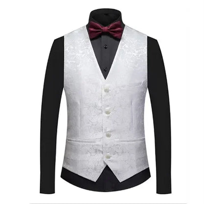 26 Colors Men's Suit Vest Single-breasted V-neck Vests Jacket Men Wedding Party Waistcoat Red Blue Green White Pink