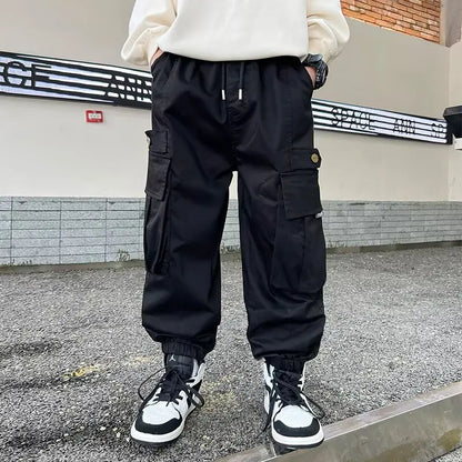 High Quality Boys Sweatpants Autumn Kids Casual Pants for Boy Korean Children's Clothes 2025 Spring Loose Cotton Red Trousers