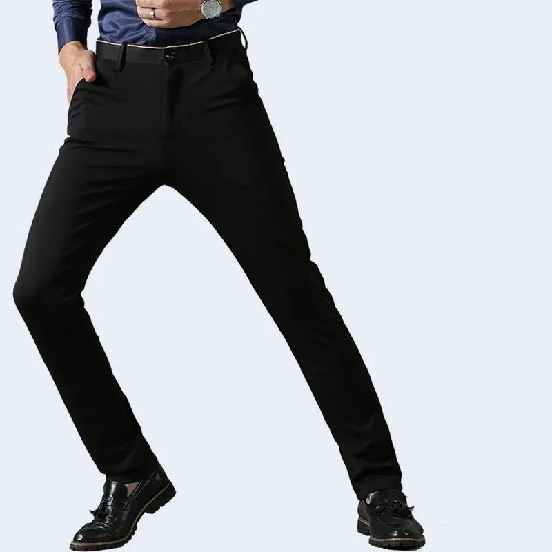 Black Suit Pants for Men Spring and Autumn Stretchy and Non-Ironing Office Trousers Slim Fit Formal Pants for Men Dress Pants
