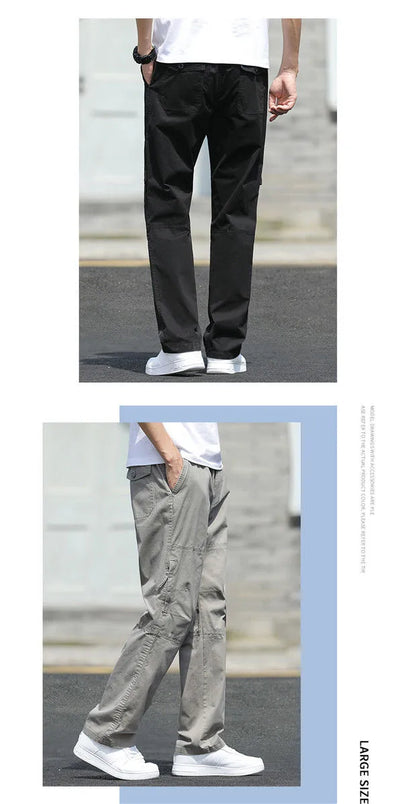 Men's Pants New Cargo Pants Outdoor Casual Pants Cotton Comfortable Thin Style Sweatpants Multi-Pocket Work Pants