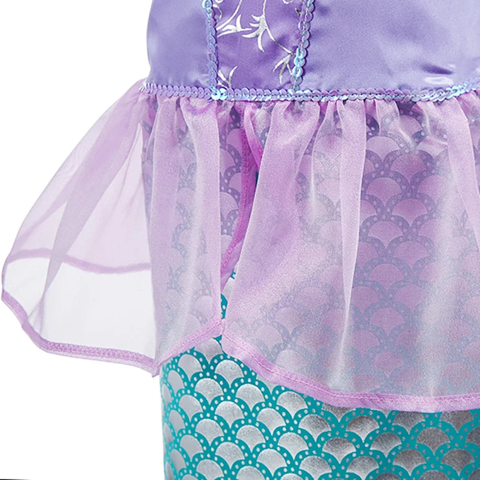 Children Snow White Cinderella Aurora Anna Elsa Costume Girl Cosplay Dress Kids Encanto Mirabel Little Mermaid Halloween Clothes