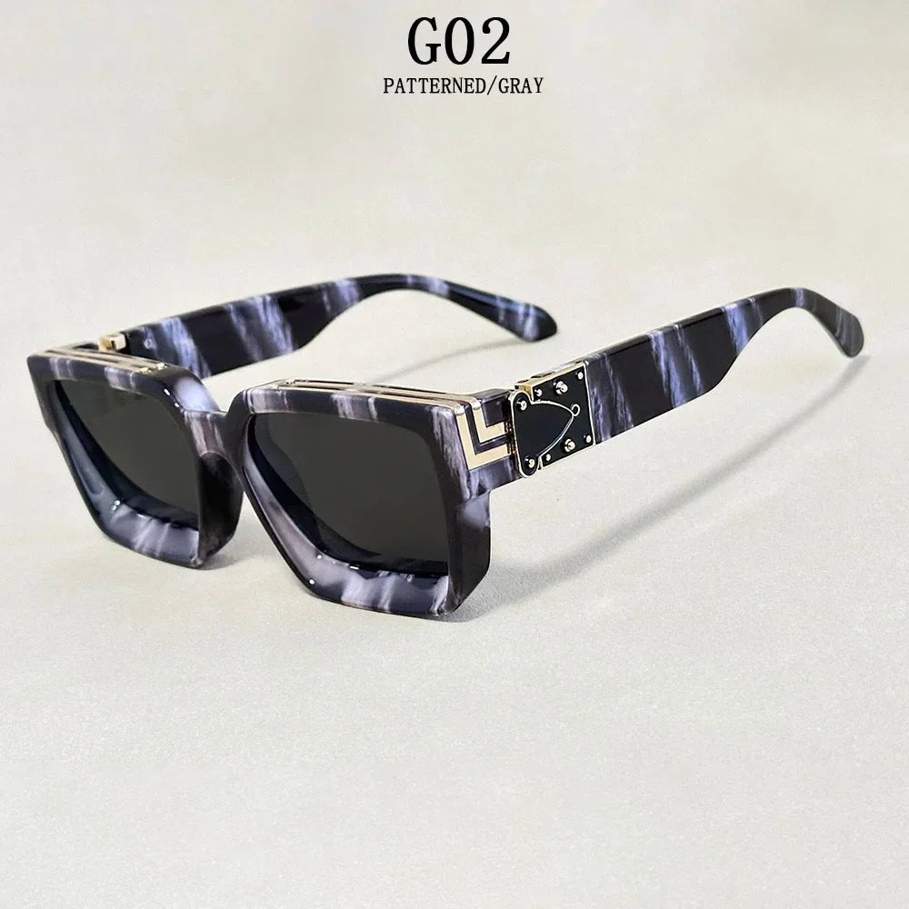 Senior Square Sunglass Men Vintage Millionaire Sunglasses Women Silver Retro Fashion Glasses Dropshipping Gafas De Sol Hombre