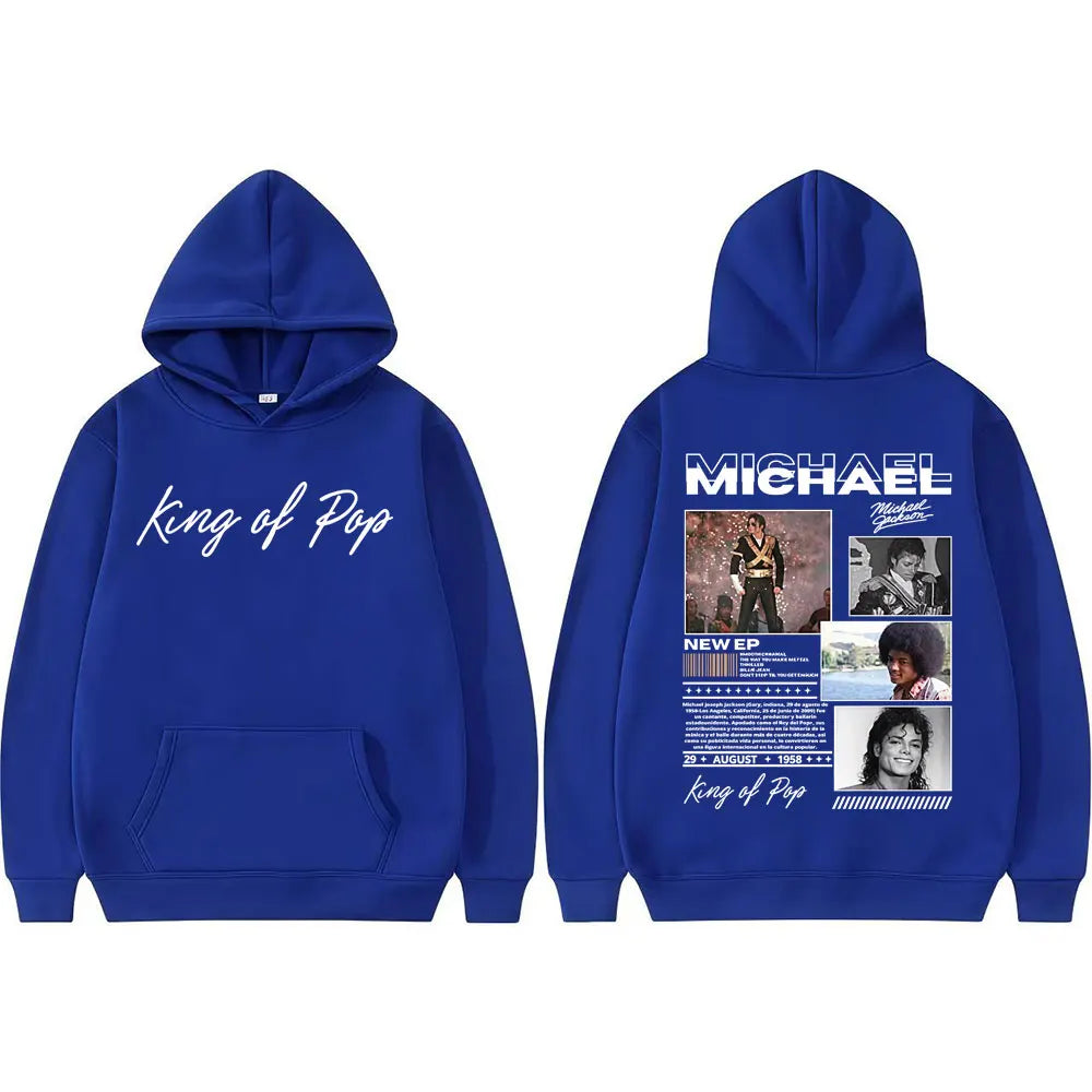 King of Pop Michael Jackson Bad Era Hoodies Men's Clothes Fashion Hip Hop Punk Sweatshirt Long Sleeve Oversized Hoodie Pullovers