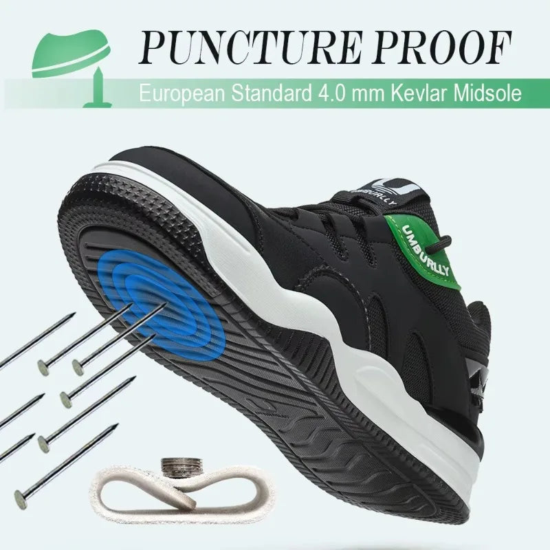 Fashion 2025 New Work Shoes Men Steel Toe Anti Smashing Indestructible Sneakers Splicing Design Comfortable Male Footwear