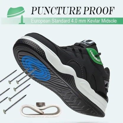 Fashion 2025 New Work Shoes Men Steel Toe Anti Smashing Indestructible Sneakers Splicing Design Comfortable Male Footwear