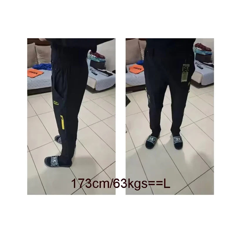 Men's Convertible Cargo Tactical Pants, Water Resistant Outdoor Hiking Pants, Zip Off Lightweight Stretch Work