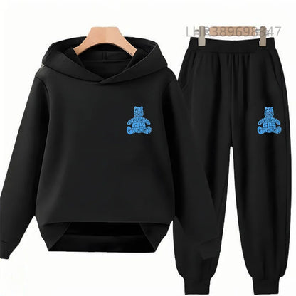 Children's Hoodies Suit Suitable Girls Boy Black Small Bear Brand Print Age 3-12 Coat Toddler Long Sleeves Leisure Clothing
