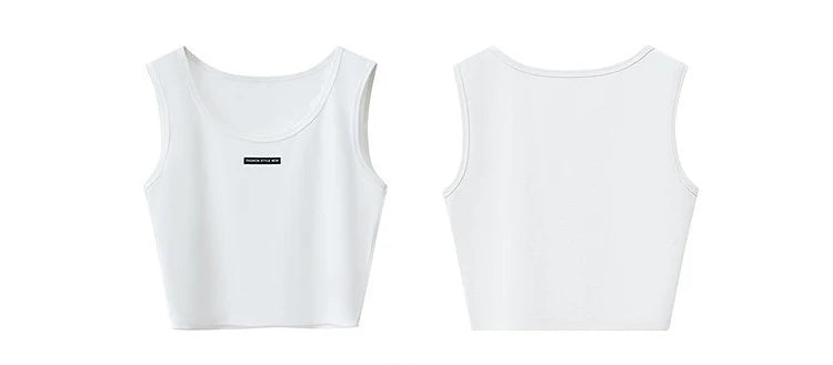 Women's Ribbed Sleeveless Top 2026 Summer U-Round Neck Short Tank Slim Fit Cropped Cotton Casual Vest For Women 12621099