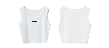 Women's Ribbed Sleeveless Top 2026 Summer U-Round Neck Short Tank Slim Fit Cropped Cotton Casual Vest For Women 12621099