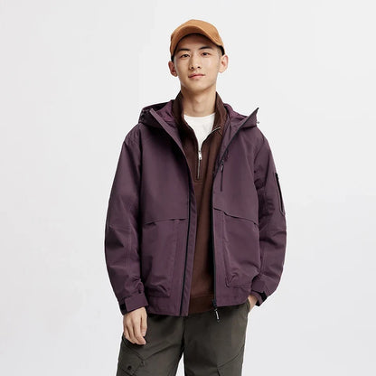 Men Jacket Outdoor Mountain Style Hooded Loose Couple Casual Style Autumn Lightweight Outerwear Daily Wear 2026
