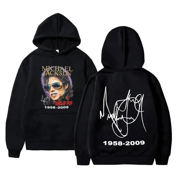 Michael Jackson King of Pop Graphic Hoodie Men Women Vintage Gothic Rock Sweatshirt Male Hip Hop Punk Oversized Pullover Hoodies