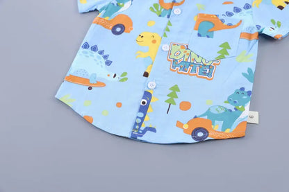 Children Cotton Summer Clothes Baby Boy Cartoon Printe Dinosaur T Shirts Shorts 2Pcs/Set Infant Kids Fashion Toddler Tracksuits
