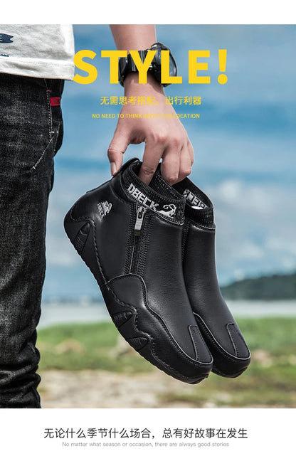 DBECK Men Sneakers Casual Shoes Male High Top Sneakers Winter Warm Designer Fashion Loafers Lace Up Shoes Men Ankle Boots