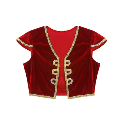 Boys Mythical Prince Arabian Carnival Cosplay Outfit Halloween Party Arabian Prince Role Play Waistcoat Vest Top+Belted Pants