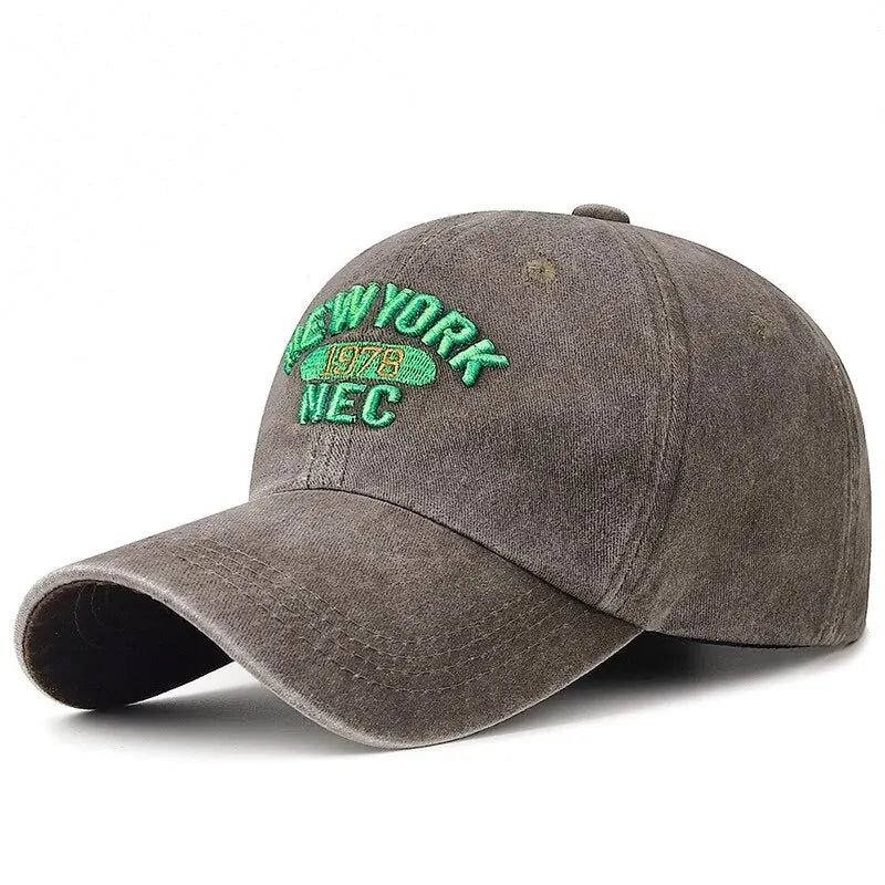 Baseball Cap Korean Washed Cotton Soft Top Hat Four Seasons Men's And Women's Embroidered American Letter Cap
