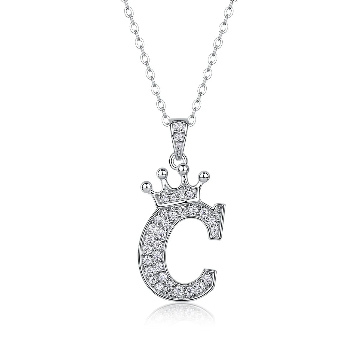 925 Silver Initial Necklace Sparkling Full Moissanite Diamond Pendant Charm Necklaces for Women Letter Name Choker Jewelry Gift