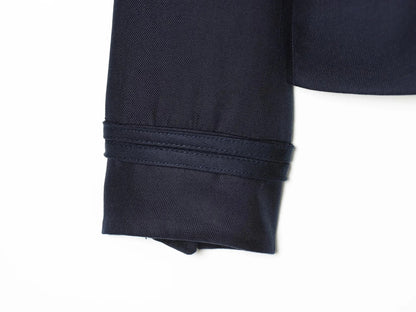 Elegant Casual Chic Women Blazer NavyBlue Buttons Stand Collar Slim Blazer Fashion 2026 Spring Summer Office Lady Blazer