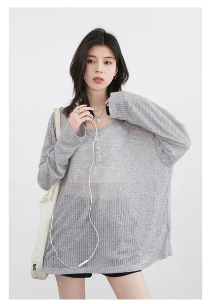 Women T-Shirts Casual Loose New Slightly Transparent O Neck Female Top Thin Sun Protection Tees Spring Summer 2025