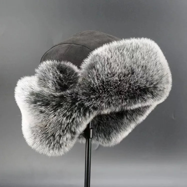 Men's Winter Trapper Aviator Trooper Earflap Warm Russian Waterproof Ski Hat Bomber Cap Russian Warm Ear Protectors Hats