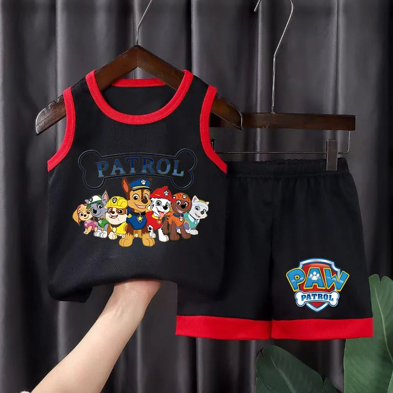 Cartoon Printed Boys Basketball Vest and Shorts 2pcs Sets Kids Casual Outfits Summer Child Outdoor Sport Clothes Suit
