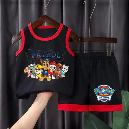 Cartoon Printed Boys Basketball Vest and Shorts 2pcs Sets Kids Casual Outfits Summer Child Outdoor Sport Clothes Suit