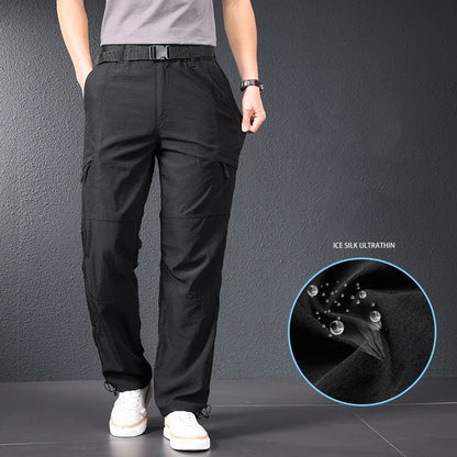 2026 New Hiking Pants Men Spring Summer Ice Silk Cooling Lightweight Outdoor Casual Pants for Men Quick Dry Fishing Travel Pants