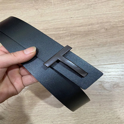 High Quality Wide 3.8cm Leather Business Men Belt Luxury Brand Designer famous Belts for men Jeans Strap Male Buckle belt