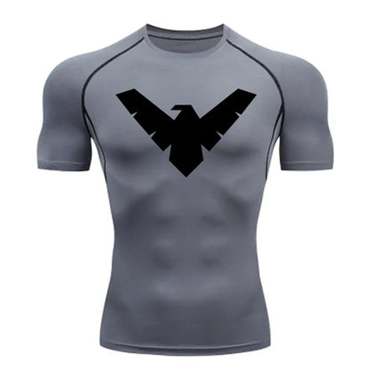 Summer Short Sleeve Compression Shirt Men Sports Top Running T Shirt Quick Dry Gym Workout Clothing Sun Protection Long Sleeve