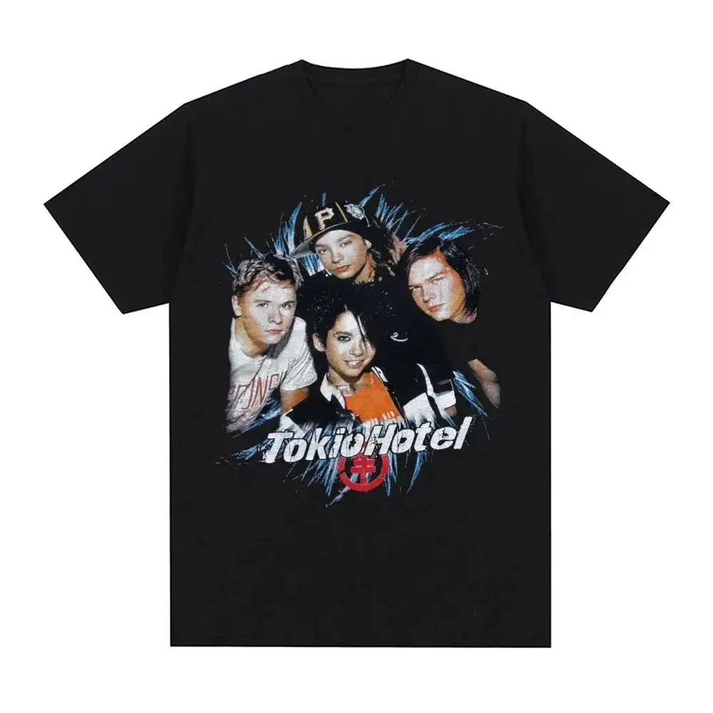Rock Band Tokio Hotel Kaulitz Graphic Print T Shirt Fashion Punk Short Sleeve  Casual Hip op Streetwear Plus Size T Shirt Women
