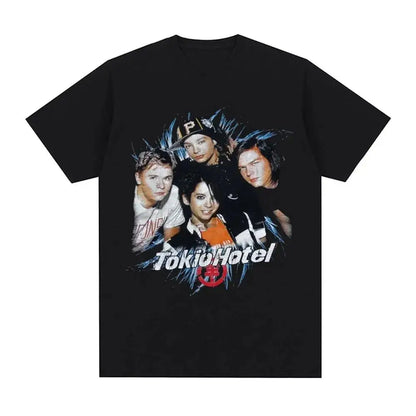Rock Band Tokio Hotel Kaulitz Graphic Print T Shirt Fashion Punk Short Sleeve  Casual Hip op Streetwear Plus Size T Shirt Women