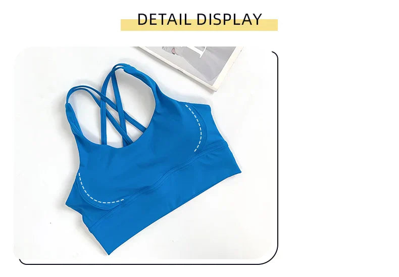 2 Pieces Yoga Shorts Gym Sports Sets Women Fitness Suits Cross Back Bra Top High Waist Shorts Running Workout Clothes Tracksuit