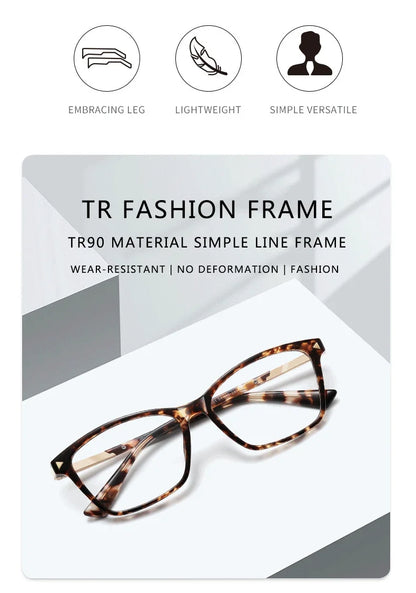 Fashion Personalized Geometric Simple Design Women's Anti-Blue Light Reading Glasses Men Customizable Prescription LS222