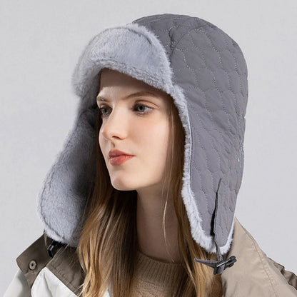 Russian Hat Soft Fur Lined Trapper Earflap Cap Windproof Autumn Winter Hats for Men Women Snow Ski Russian Cap Bomber Hat