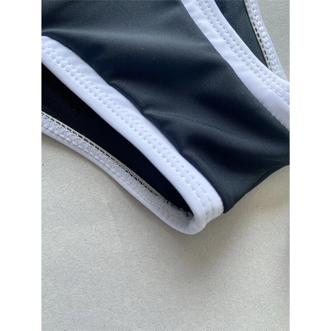 2025 New Sexy Splicing High Leg Cut Women Swimwear One Piece Swimsuit Female Monokini Padded Bather Bathing Suit Swim K5622