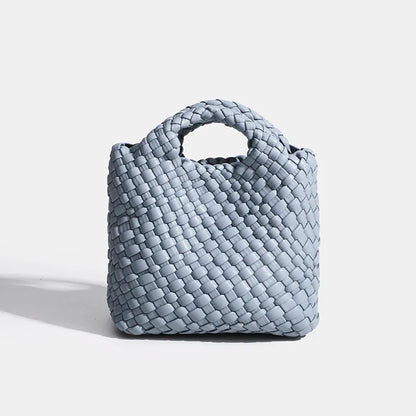 Designer bag Women's handbag Popular small size version PU leather woven bag Fashion style soft handmade bucket bag