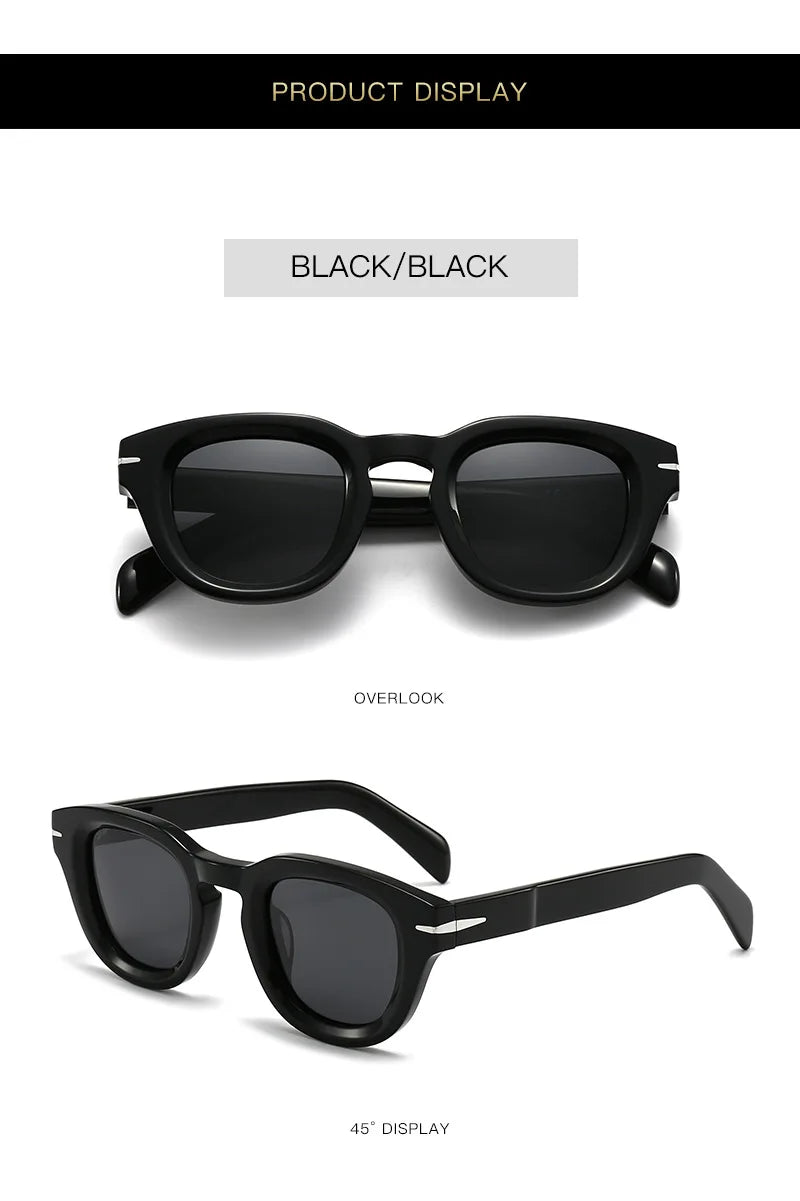 Fashion Thick Plate Acetate Lunette De Soleil Homme Retro Square Frame Personality Polarized Sunglasses Sunglasses Woman 2025