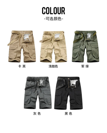 Men Spring Casual Tactical Cargo Shorts Men Multi Pocket Outdoor Shorts Men Breathable Sports Workout Daily Wear Male Shorts