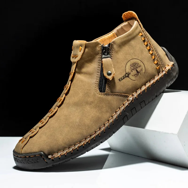 2026 New Style Comfortable Loafers Fashion Ethnic Style Casual Shoes Men's Slip-on Spring Breathable Boots Plus Size Ankle Boots