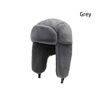 Women Men Thick Plush Windproof Winter Hat Russian Ushanka Snow Caps Bomber Hat