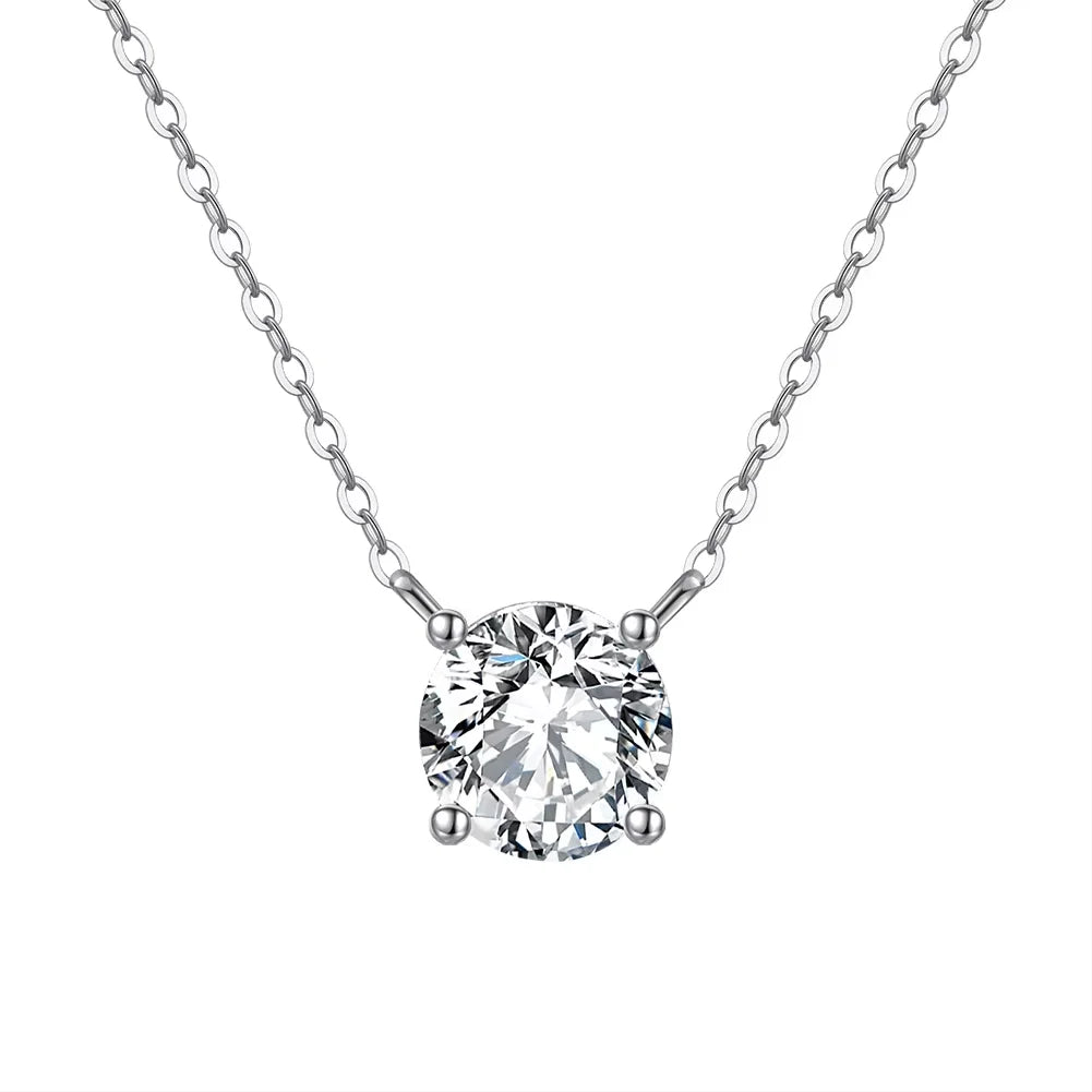 925 Sterling Silver Cubic Zirconia Bridal Pendant Necklace Elegance Oval-Cut Teardrop CZ Necklace for Women APN11