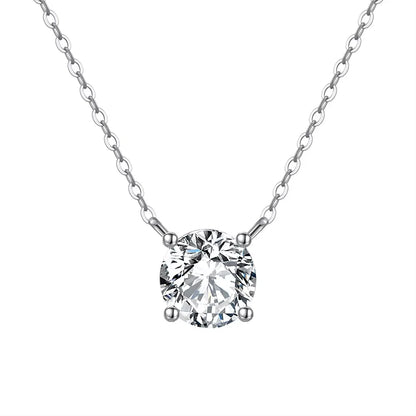 925 Sterling Silver Cubic Zirconia Bridal Pendant Necklace Elegance Oval-Cut Teardrop CZ Necklace for Women APN11